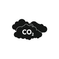 co2 teken en wolk icoon, gemakkelijk stijl vector