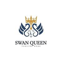 koningin zwaan illustratie vector logo