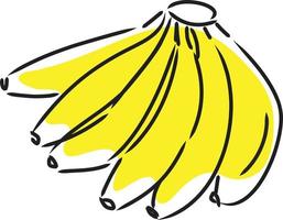 hand- getrokken stijl fruit banaan vector
