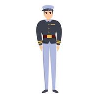 leerling leger uniform icoon, tekenfilm stijl vector