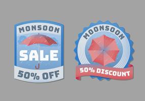 Monsoon Badge of Label Collection vector