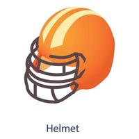 Amerikaans Amerikaans voetbal helm icoon, isometrische stijl vector