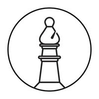 afgeronde een bisschop schaak stuk lijn kunst icoon voor apps of websites vector
