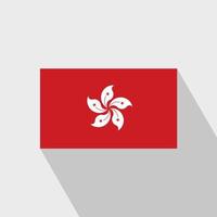 Hongkong vlag lang schaduw ontwerp vector