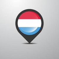 luxemburg kaart pin vector