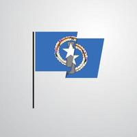 noordelijk mariana eilanden golvend vlag ontwerp vector