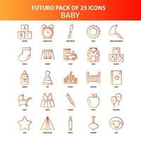 oranje futuro 25 baby icoon reeks vector