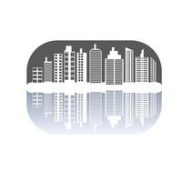 moderne skyline van de stad illustratie in plat ontwerp vector