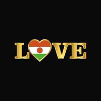 gouden liefde typografie Niger vlag ontwerp vector