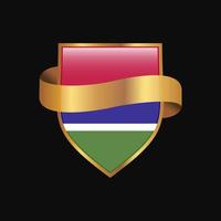 Gambia vlag gouden insigne ontwerp vector
