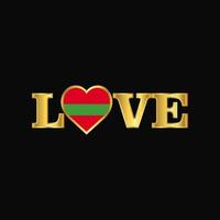 gouden liefde typografie transnistria vlag ontwerp vector