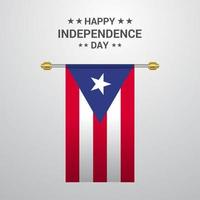 puerto rico onafhankelijkheid dag hangende vlag achtergrond vector