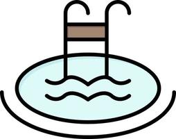 hotel zwembad zwemmen onderhoud vlak kleur icoon vector icoon banier sjabloon