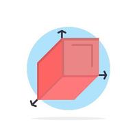 3d doos kubusvormig ontwerp abstract cirkel achtergrond vlak kleur icoon vector