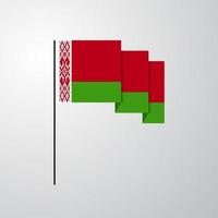 Wit-Rusland golvend vlag creatief achtergrond vector