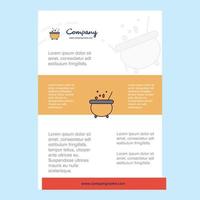 sjabloon lay-out voor Koken pot comany profiel jaar- verslag doen van presentaties brochure brochure vector achtergrond