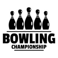 bowling kampioenschap logo, gemakkelijk stijl vector