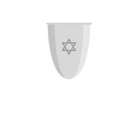 zilver jodendom kop icoon, vlak stijl vector