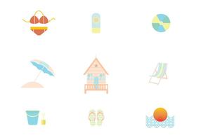 Set Vacation Icon zomer vector