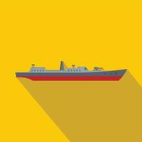 schip gevecht icoon, vlak stijl vector