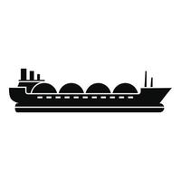 benzine tanker schip icoon, gemakkelijk stijl vector