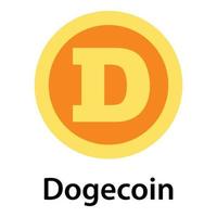 dogecoin icoon, vlak stijl vector