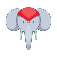 hoofd van versierd olifant icoon, tekenfilm stijl vector