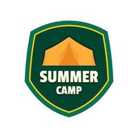zomer kamp tent logo, vlak stijl vector