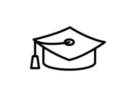 diploma uitreiking pet icoon logo ontwerp sjabloon vector geïsoleerd illustratie