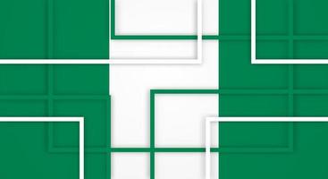 abstract meetkundig plein strepen lijnen papercut achtergrond met vlag van Nigeria vector