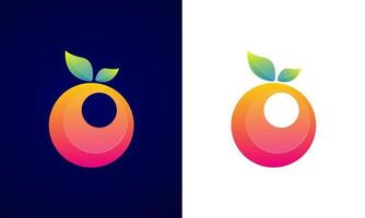 oranje fruit logo hellingen 3d kleur voor bedrijf bedrijf of persoonlijk branding vector