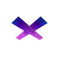 brief X logo hellingen kleur voor bedrijf bedrijf of persoonlijk branding vector