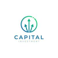 cirkel met pijl omhoog symbool hoofdstad investering logo ontwerp inspiratie vector
