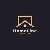 huis logo. goud huis symbool meetkundig lineair stijl. bruikbaar voor echt landgoed, bouw, architectuur en gebouw logos vector