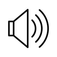 spreker icoon voor multimedia audio of geluid in zwart schets stijl vector