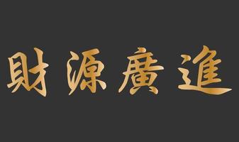 handschrift Chinese karakter middelen rijkdom in financieel middelen vector