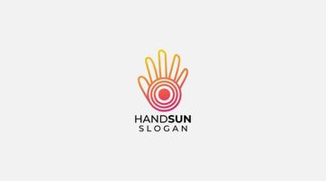 weer logo ontwerp hand- Holding de zon vector