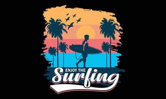 surfing Californië typografie vector illustratie en kleurrijk ontwerp. surfing Californië typografie vector t-shirt ontwerp