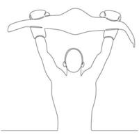 bokser doorlopend lijn tekening vector lijn kunst illustratie