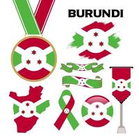 elementen verzameling met de vlag van Burundi ontwerp sjabloon vector