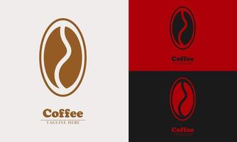 koffie bonen in cirkel ovaal logo icoon vector