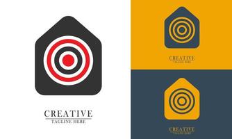 huis en cirkel bord doelwit element icoon logo vector