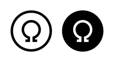omega wetenschap icoon teken symbool geïsoleerd Aan cirkel achtergrond vector
