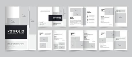 architectuur en interieur portefeuille of portefeuille sjabloon ontwerp, professioneel schoon multipurpose portefeuille ontwerp vector