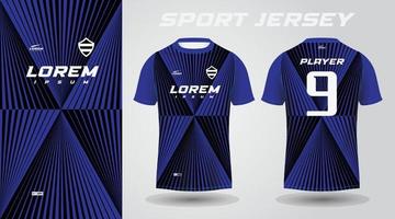 zwart blauw t-shirt sport jersey ontwerp vector