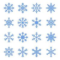 reeks van blauw sneeuwvlokken vector illustratie