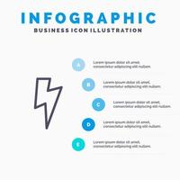 macht eenvoudig ui lijn icoon met 5 stappen presentatie infographics achtergrond vector