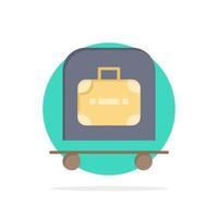 hotel bagage trolley zak abstract cirkel achtergrond vlak kleur icoon vector