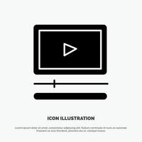 video speler audio mp3 mp4 solide glyph icoon vector