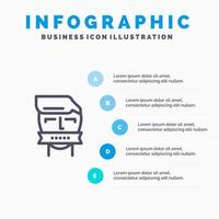 gijzelaar mond tegenstander shut terrorisme lijn icoon met 5 stappen presentatie infographics achtergrond vector